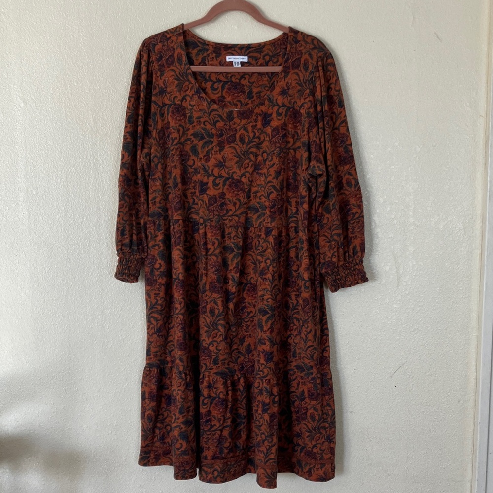 Denim & Co. Canyon Retreat Easy Midi Boot Dress, 2XP
